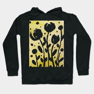 Whimsical watercolor flowers – yellow Hoodie